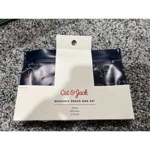 Cat & Jack Reusable Snack Bags Food Grade Silicone BPA Free 2 Count